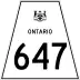 Highway 647 marker