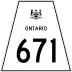 Highway 671 marker