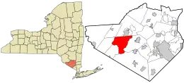 Location in Orange County and the state of New York.