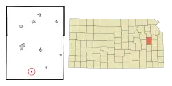 Location within Osage County and Kansas