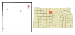 Location within Osborne County and Kansas