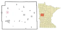 Location of Erhard, Minnesota