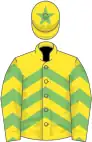Yellow, light green chevrons, star on cap