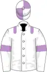 White, mauve epaulets and armlets, quartered cap