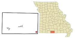 Location of Bakersfield, Missouri