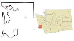 Location of Tokeland, Washington