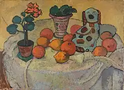 Still Life with Oranges and Stoneware Dog(1906–07)