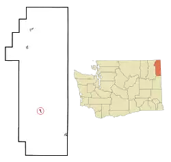 Location of Cusick, Washington