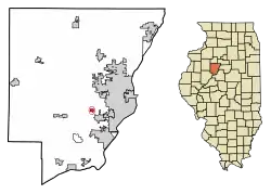Location of Norwood in Peoria County, Illinois.