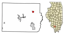 Location of Tamaroa in Perry County, Illinois.
