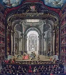 Interior of Teatro Regio, painted by Pietro Domenico Oliviero