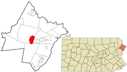 Location in Pike County and the state of Pennsylvania.
