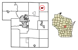 Location of Rosholt in Portage County, Wisconsin.