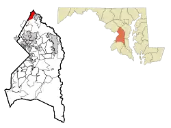 Location of West Laurel, Maryland (using 1990 and 2000 Census Bureau boundaries)