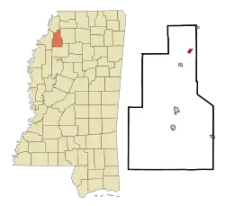 Location of Sledge, Mississippi