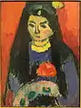 Alexej von Jawlensky, 1910, Red Blossom, oil on board