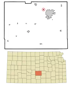 Location within Reno County and Kansas