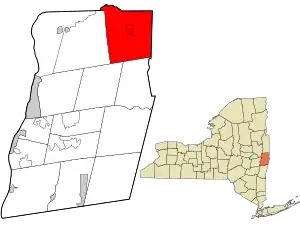 Location in Rensselaer County and the state of New York.