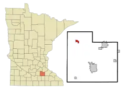 Location in the state of Minnesota, USA