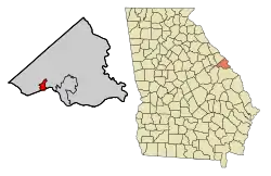 Location in Richmond County and the state of Georgia