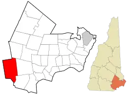 Location in Rockingham County and the state of New Hampshire