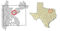 Location of Mobile City in Rockwall County, Texas