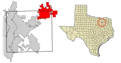 Location of Royse City in Rockwall County, Texas