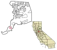 Location of Isleton in Sacramento County, California