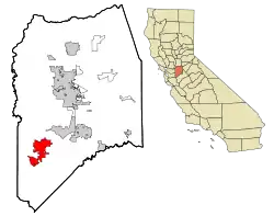 Location in San Joaquin County and the state of California