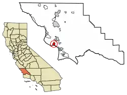 Location of Avila Beach in San Luis Obispo County, California.