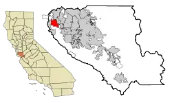 Location in Santa Clara County and the state of California