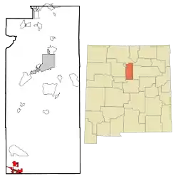 Location of Edgewood, New Mexico