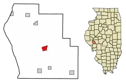 Location of Winchester in Scott County, Illinois.