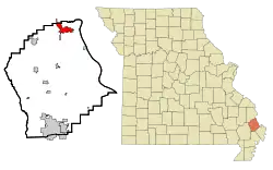 Location of Scott City, Missouri
