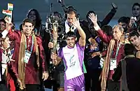 Sushil Kumar, Wrestler holding the Queen's Baton