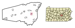 Location of Freeburg in Snyder County, Pennsylvania.
