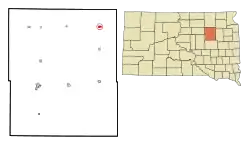 Location in Spink County and the state of South Dakota