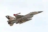 An older F-16A Netz of 115 Aggressor Squadron "Flying Dragon" in 2013