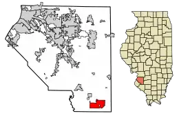 Location of Marissa in St. Clair County, Illinois.