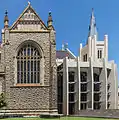 St Mary's Cathedral, Perth. View from the north showing old and new styles in 2014