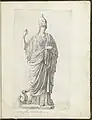 Statue of Pallas Athena, in Galleria Giustiniana, 1631, engraving. The Royal Academy of Arts.