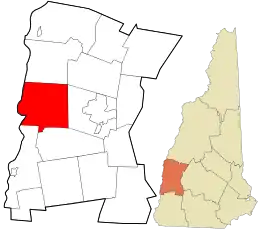Location in Sullivan County and the state of New Hampshire