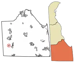 Location of Bethel in Sussex County, Delaware.