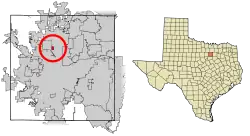 Location of Blue Mound in Tarrant County, Texas