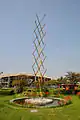 A 12m high tensegrity structure exhibit at the Science City, Kolkata.