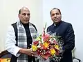The Chief Minister of Himachal Pradesh, Shri Jai Ram Thakur calling on the Union Home Minister, Shri Rajnath Singh, in New Delhi on January 27, 2018