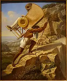 The artist carried in a sillero over the Chiapas from Palenque to Ocosingo, Mexico, by Jean-Frédéric Waldeck, c. 1833
