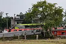 wreckage of the three compartments of the Coromandel Express