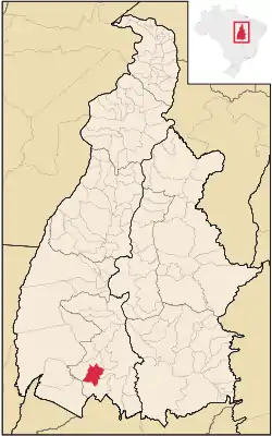 Location in Tocantins state