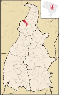 Location in Tocantins state